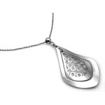 Srebrny naszyjnik próby 925 z finezyjną, ażurową kroplą