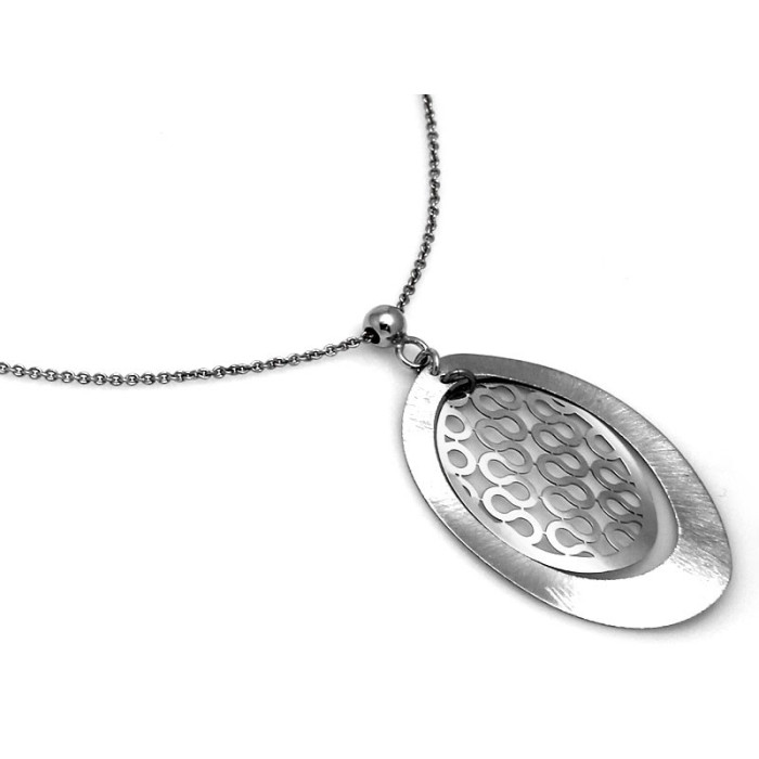 Wyjątkowy naszyjnik ze srebra 925 z dużym ażurowym owalem