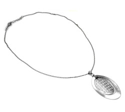 Wyjątkowy naszyjnik ze srebra 925 z dużym ażurowym owalem