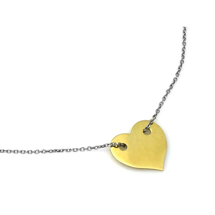 Elegancki naszyjnik celebrytka z czystego srebra z zawieszką w formie złotego serca