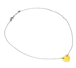 Elegancki naszyjnik celebrytka z czystego srebra z zawieszką w formie złotego serca