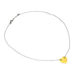 Elegancki naszyjnik celebrytka z czystego srebra z zawieszką w formie złotego serca