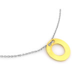 Elegancki naszyjnik celebryta z czystego srebra z prostą zawieszką złoconej oponki