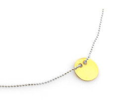 Elegancki naszyjnik celebryta z czystego srebra z prostą zawieszką złocone koło