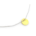 Elegancki naszyjnik celebryta z czystego srebra z prostą zawieszką złocone koło