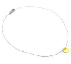 Elegancki naszyjnik celebryta z czystego srebra z prostą zawieszką złocone koło