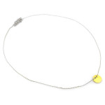 Elegancki naszyjnik celebryta z czystego srebra z prostą zawieszką złocone koło