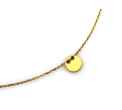 Srebrny, pozłacany naszyjnik próby 925 typu celebryta z minimalistycznym wisiorkiem w kształcie koła