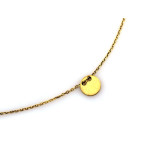Srebrny, pozłacany naszyjnik próby 925 typu celebryta z minimalistycznym wisiorkiem w kształcie koła