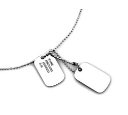 Srebrny naszyjnik męski próby 925 z długim podwójnym wisiorkiem nieśmiertelnika z możliwością grawerunku za dopłatą