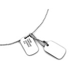 Srebrny naszyjnik męski próby 925 z długim podwójnym wisiorkiem nieśmiertelnika z możliwością grawerunku za dopłatą