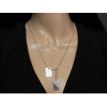 Srebrny naszyjnik męski próby 925 z długim podwójnym wisiorkiem nieśmiertelnika z możliwością grawerunku za dopłatą