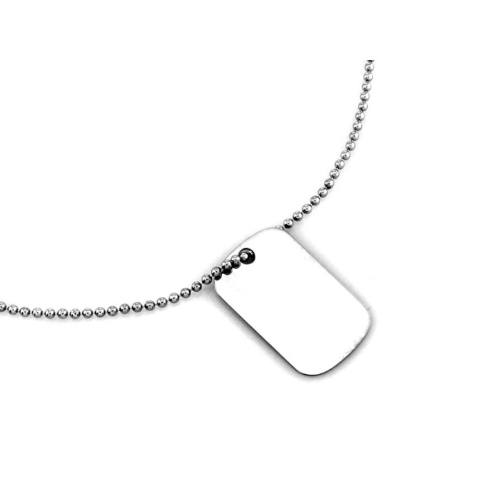 Srebrny naszyjnik dla mężczyzn 925 z personalizowaną blaszką na grawer nieśmiertelnik