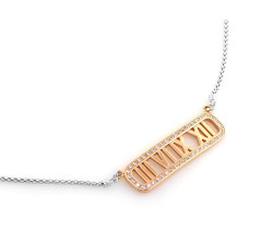 Naszyjnik celebrytka ze srebra 925 z złoconym wisiorkiem z rzymskimi cyframi