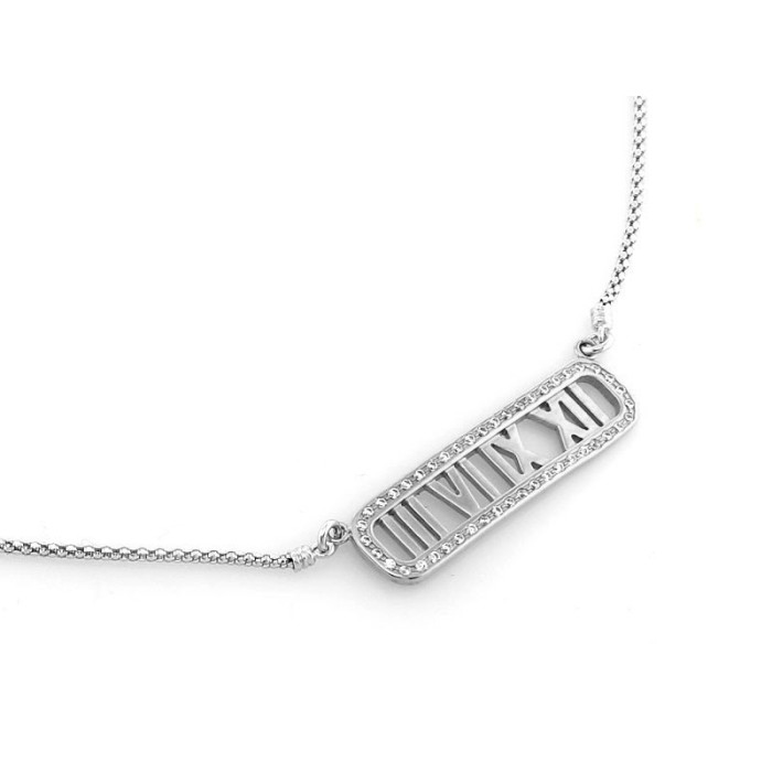 Naszyjnik celebrytka ze srebra 925 z wisiorkiem z rzymskimi cyframi