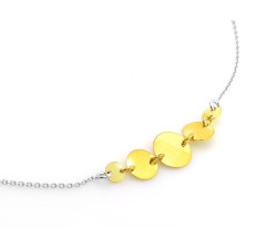 Elegancki naszyjnik ze srebra 925 z okrągłymi złoconymi elementami