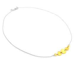 Elegancki naszyjnik ze srebra 925 z okrągłymi złoconymi elementami