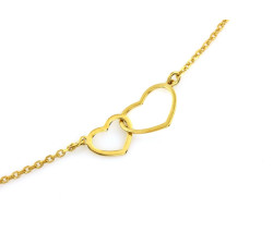 Naszyjnik pozłacany srebrny celebrytka dwa serca