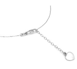 Srebrny naszyjnik krawatka 925 z zwisającym sercem w kształcie spinacza