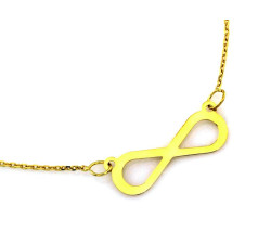 Naszyjnik srebrny 925 pozłacany z dekoracyjnym symbolem nieskończoności jako zawieszką