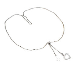 Elegancki naszyjnik srebrny 925 typu krawatka z długimi blaszki ozdobionymi sercem i kotwicą