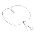 Elegancki naszyjnik srebrny 925 typu krawatka z długimi blaszki ozdobionymi sercem i kotwicą