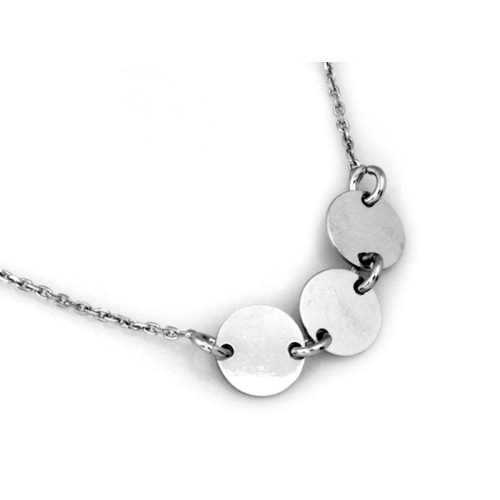 Naszyjnik srebrny 925 celebrytka z trzema minimalistycznymi kółkami