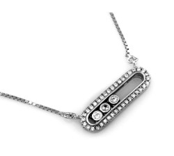 Naszyjnik srebrny 925 z subtelną owalną zawieszką i cyrkoniami jako ozdobami