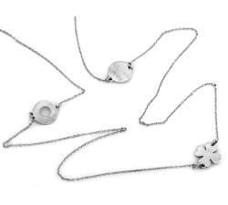 Naszyjnik srebrny 925 długa celebrytka z zawieszkami