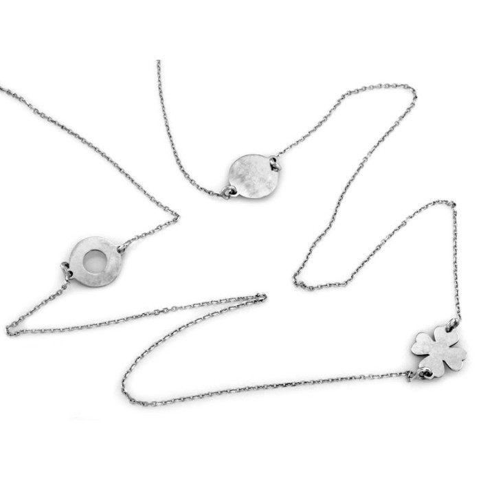 Naszyjnik srebrny 925 długa celebrytka z zawieszkami