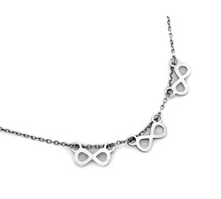 Srebrny naszyjnik z trzema nieskończonościami
