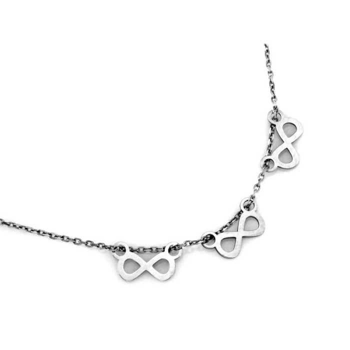 Srebrny naszyjnik z trzema nieskończonościami