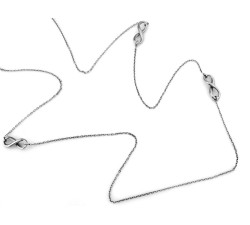 Długi naszyjnik srebrny 925 z motywem nieskończoności jako zawieszką