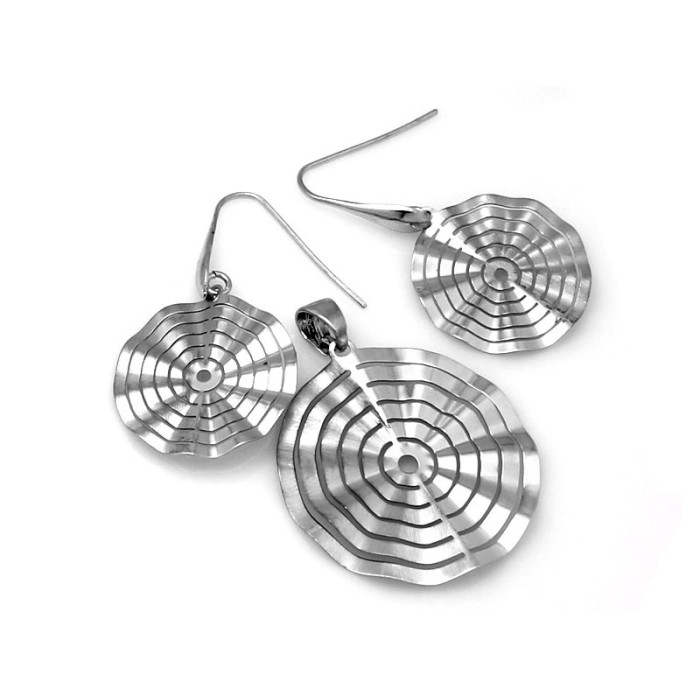 komplet stalowy ze srebrem