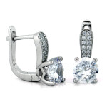 srebrny zestaw 925 ze stalą