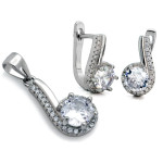 srebrny zestaw 925 ze stalą