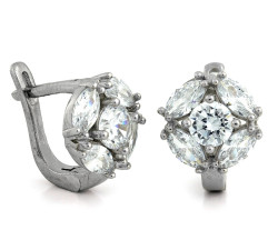 srebrny komplet ze stalą