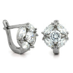 srebrny komplet ze stalą