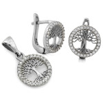 srebrny zestaw 925 ze stalą