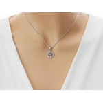 srebrny komplet ze stalą