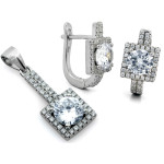 zestaw biżuterii srebrny ze stalą