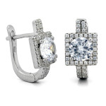 srebrny zestaw 925 ze stalą