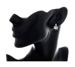 srebrny komplet ze stalą