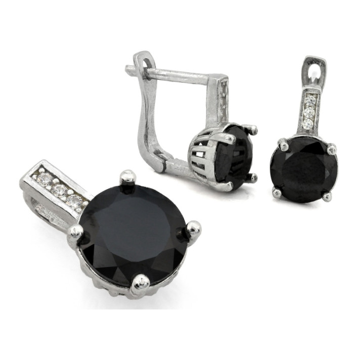 komplet stalowy ze srebrem