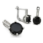 komplet stalowy ze srebrem