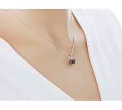 srebrny komplet ze stalą