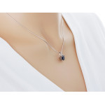 srebrny komplet ze stalą