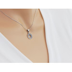 zestaw biżuterii srebrny ze stalą