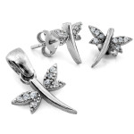 komplet stalowy ze srebrem