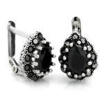 srebrny komplet ze stalą